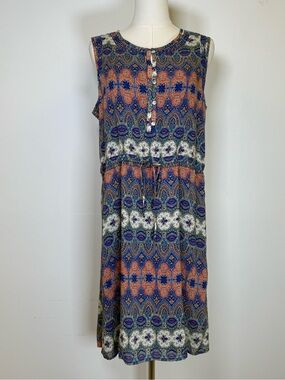 Lucky Brand Sleeveless Boho ‘Stained Glass’ Dress Women’s Size Medium